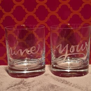 Kate Spade Mine Yours Glass Set - Clear